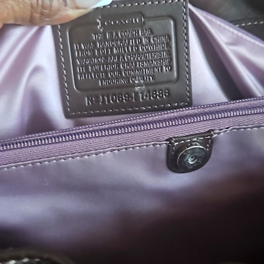 Coach chocolate brown pebble leather